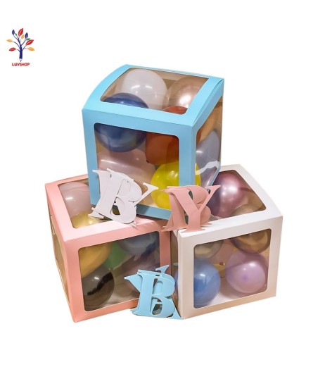 Cutii BABY pentru baloane  4 buc/set roz