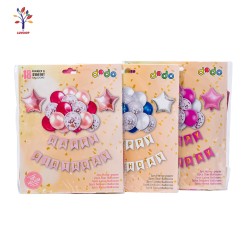 Baloane 18 buc/set latex + folie + ghirlanda Happy Birthday