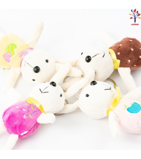 Figurina iepuras plus, breloc metal