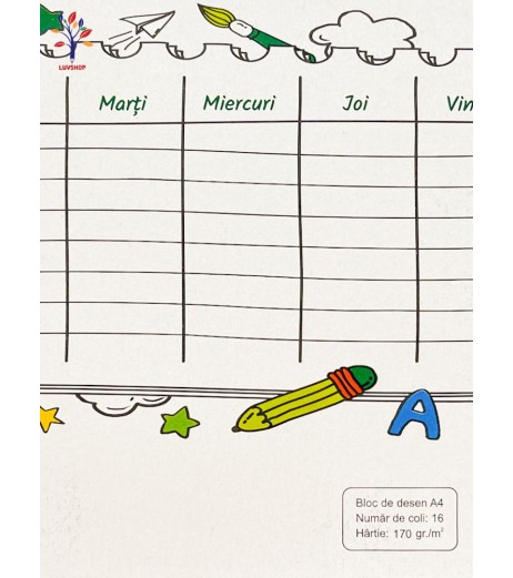 Bloc desen A4 170 gr