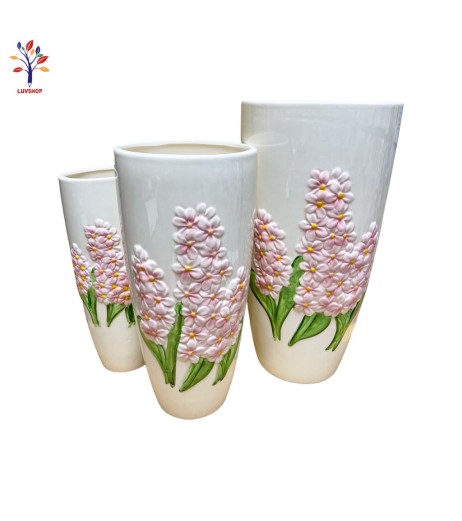 Vaza ceramica 3/set zambile