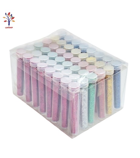 Glitter powder in plastic vials 48 pcs/set