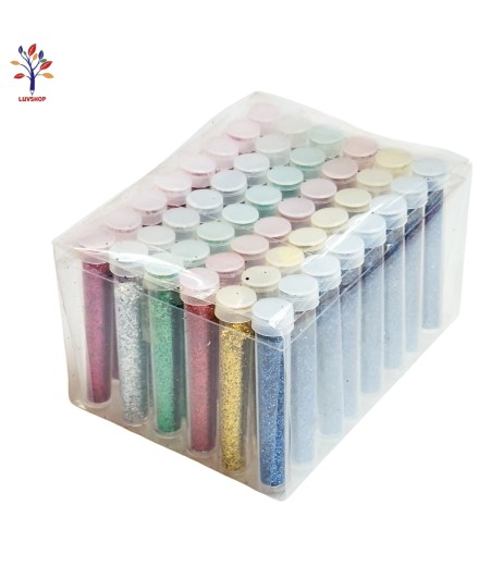 Glitter powder in plastic vials 48 pcs/set