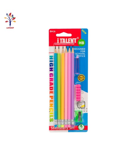Set 6 creioane HB cu accesorii 080
