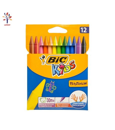 CRCERBICPD12 - Creioane cerate Bic Plastidecor 12 culori Creioane cerate Bic Plastidecor 12 culori