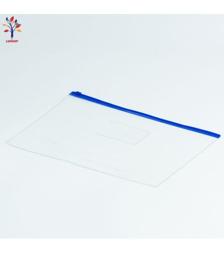 Transparent plastic ziplock folder