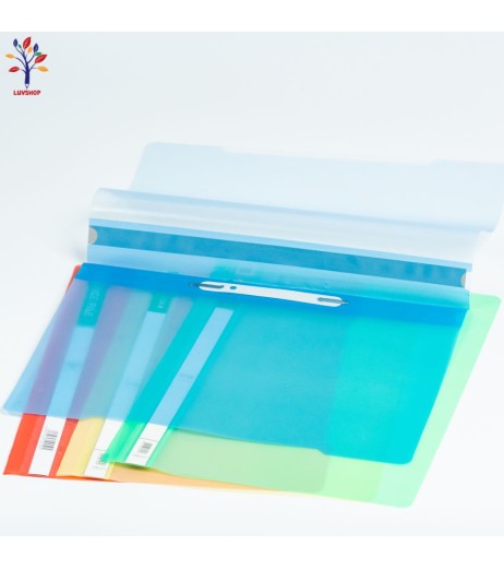 Plastic file with metal rail