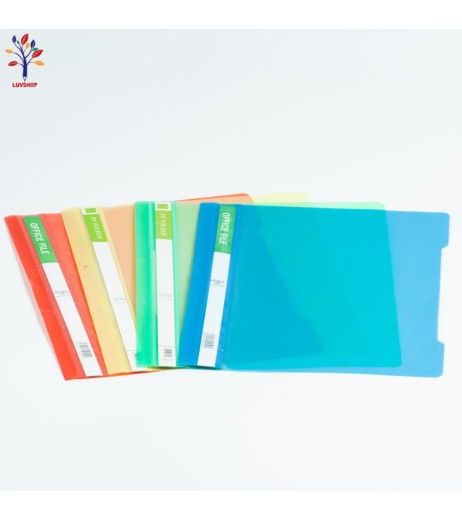 Plastic file with metal rail