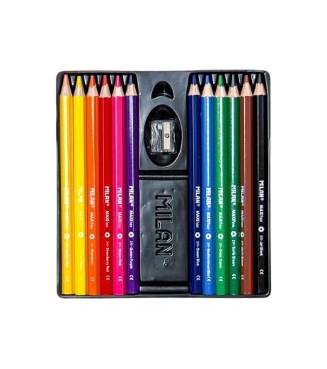 Creioane colorate Milan Maxi hexagon 12 culori