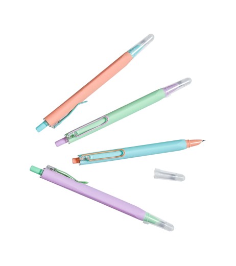 Plastic pen with eraser 3202