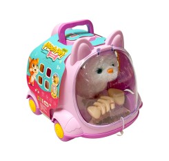 Jucarie pisica in casuta din plastic MC-1106