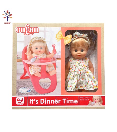 Dinner Time musical doll in chair