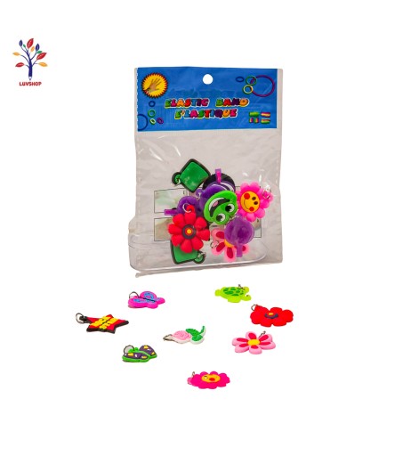 Accesoriu plastic floricele pentru bratari elastice