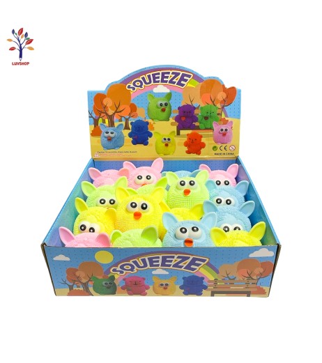 Jucarie figurina antistress cu led bufnita 11cm