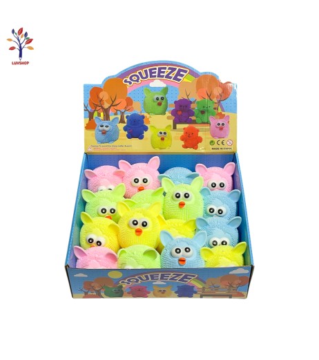 Jucarie figurina antistress cu led bufnita 11cm