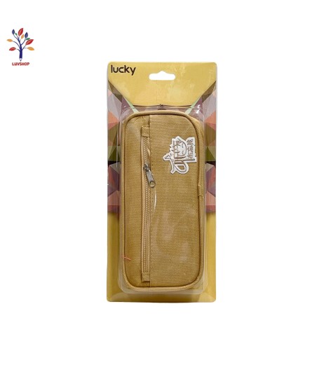 Lucky 203 zippered textile pencil case