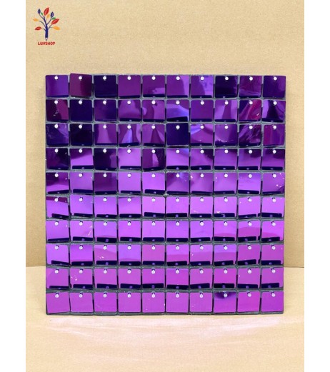Purple metallic party decoration sequin panel 30*30 cm