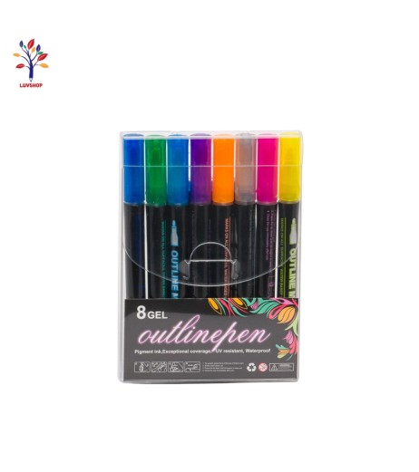 Set 8 pixuri cu gel si sclipici DM860