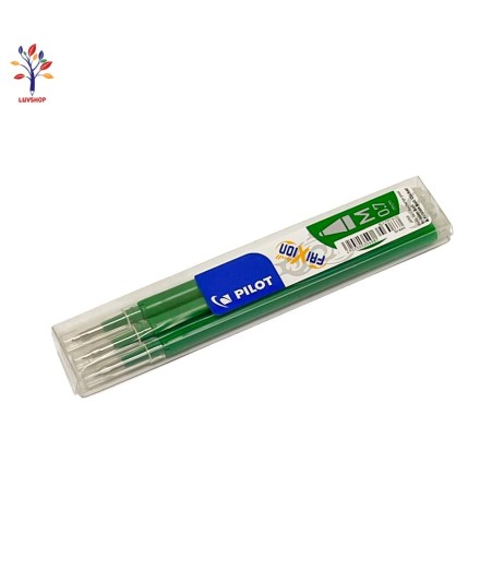 Set of 3 Pilot Frixion 0.7 green roller refills